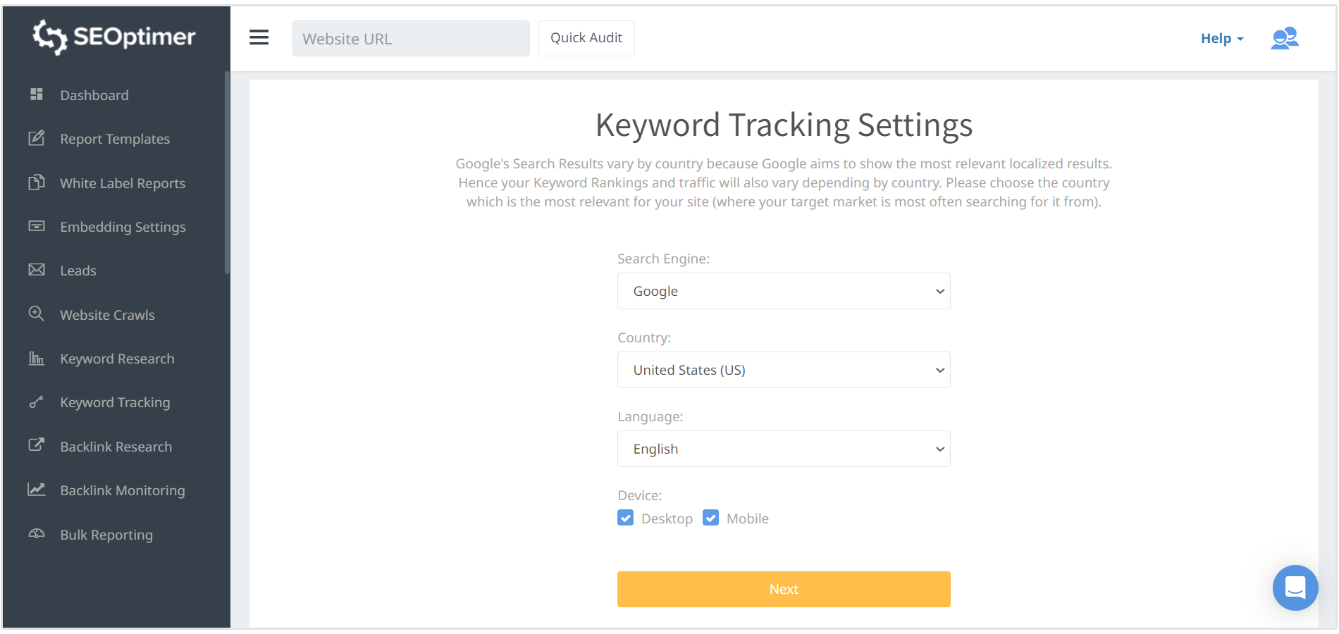 Track Google and Bing rankings